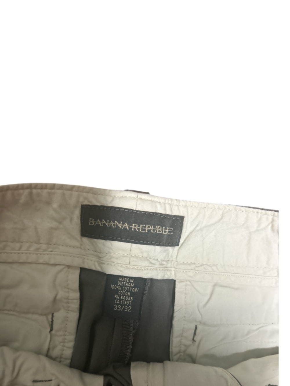 Banana Republic Gray Cotton Chino Pants Men’s 33x32 Straight Casual Minimalist - Picture 9 of 9